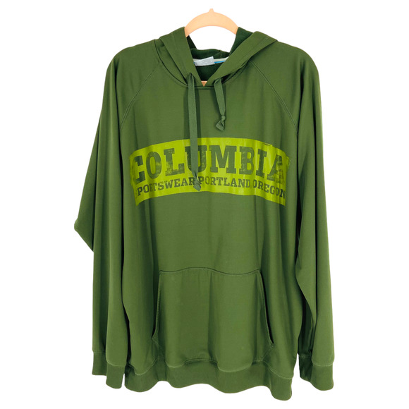 Columbia Other - Columbia Green "Leka Slope" Logo Graphic Print Hoodie Sweatshirt Mens XL